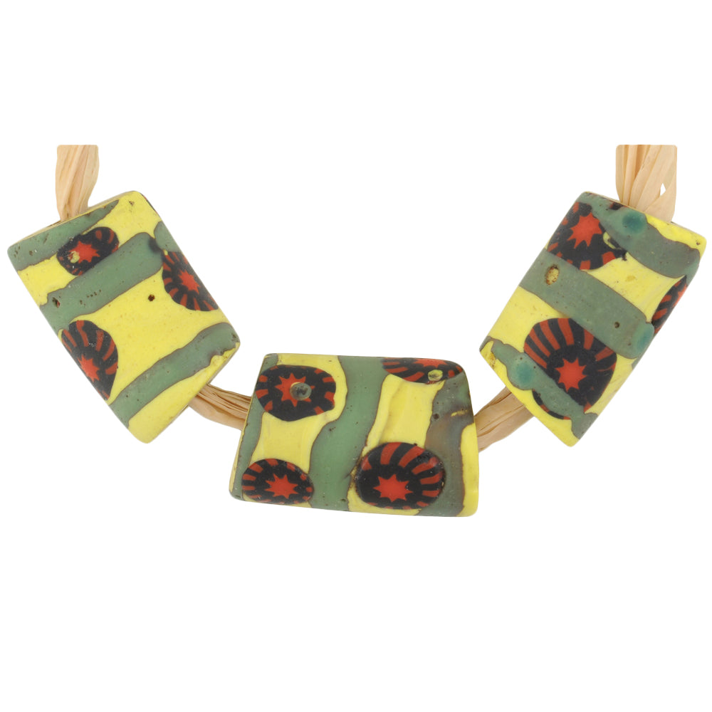 Rare Antique Venetian Millefiori Glass Trade Beads - African Mosaic Beads, 16-17Mm