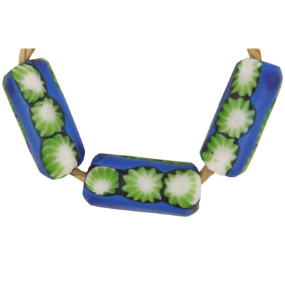 Antique Venetian Millefiori Mosaic Glass African Trade Beads - cropped detail