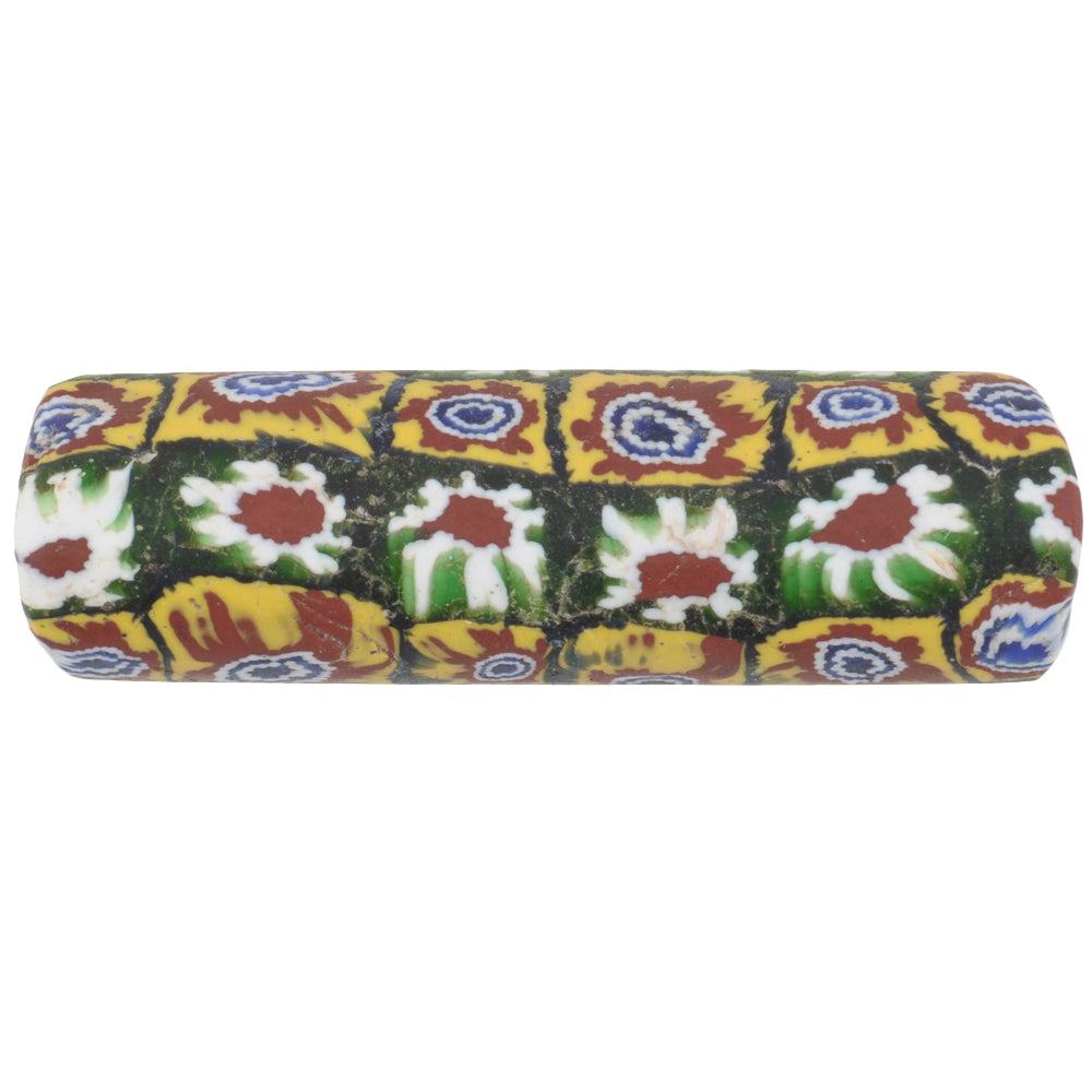 Antique Large Venetian Millefiori Mosaic Glass Trade Bead, African Trade