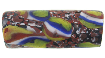 Rare Antique Large Venetian Millefiori Mosaic Glass Trade Bead - African Trade Beads - close-up