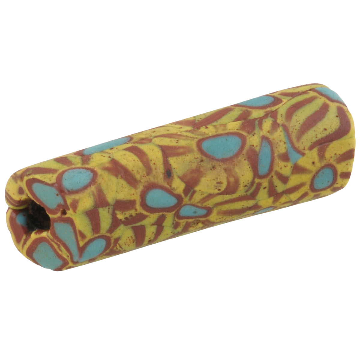 Rare Large Antique Millefiori Venetian Mosaic Glass Trade Bead - close-up