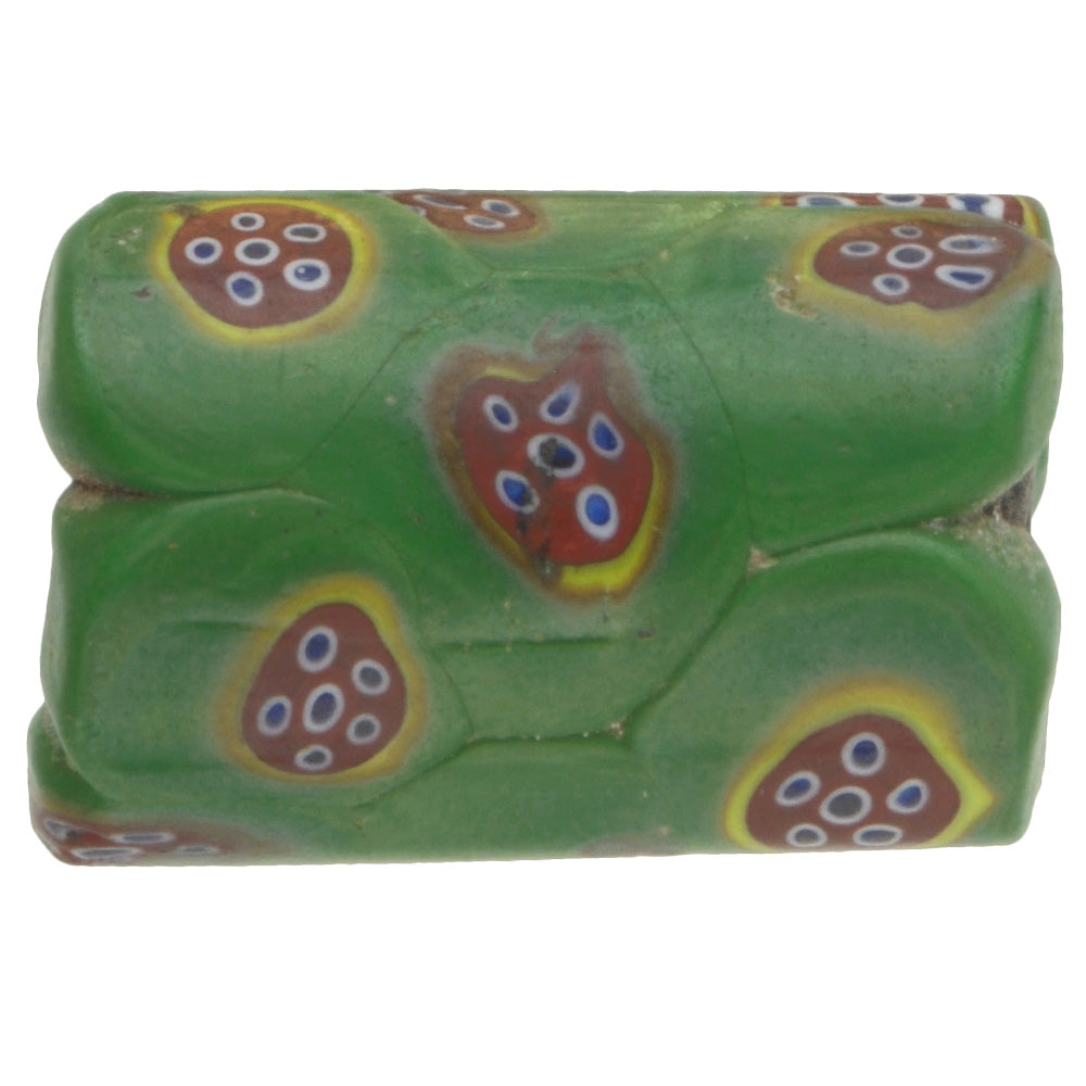 Rare Antique Large Millefiori Mosaic Glass Trade Bead - 19X13Mm