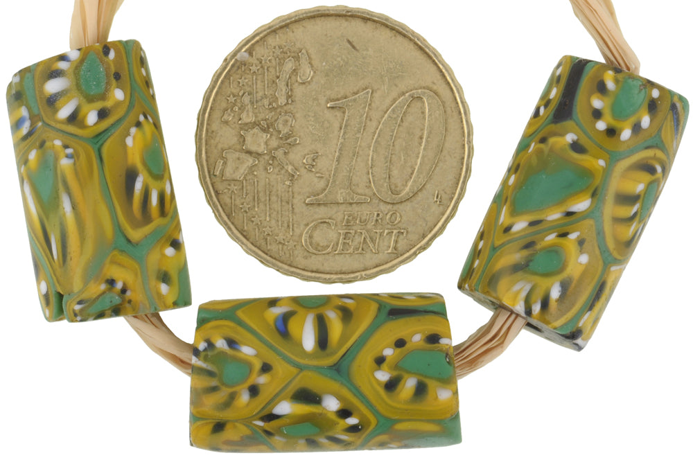 Rare Antique Venetian Millefiori Mosaic Trade Beads - African Glass Beads - alternate view