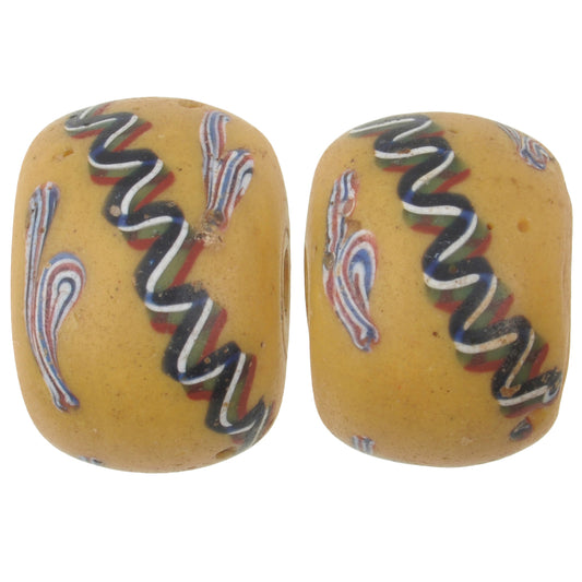 Rare Antique "Fancy" Venetian Lampwork Glass Trade Beads, 16Mm, African Trade
