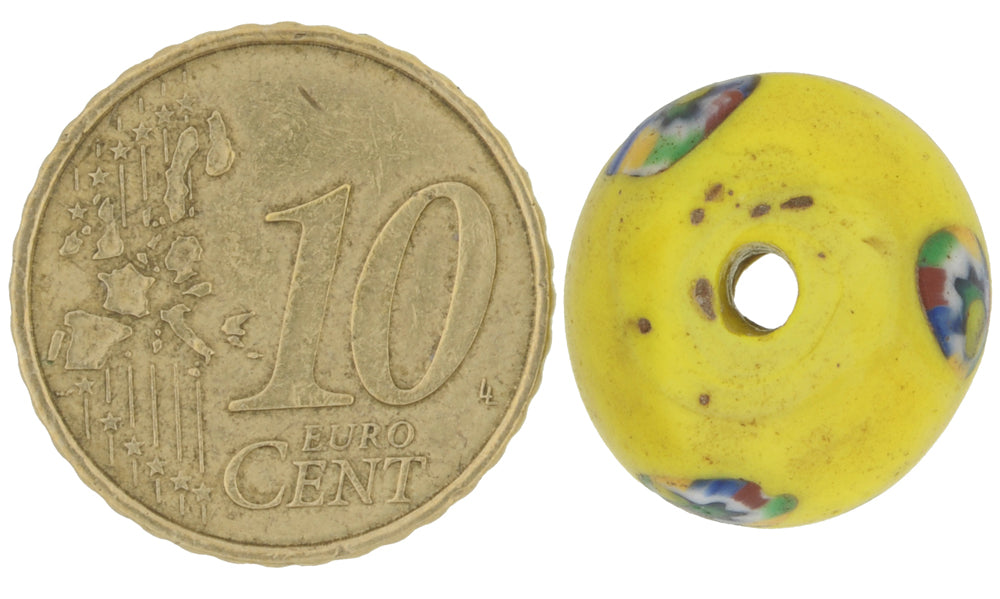 African Trade Bead Millefiori Old Venetian Mosaic Glass Beads Large Rare Ghana Sb-33994 - close-up