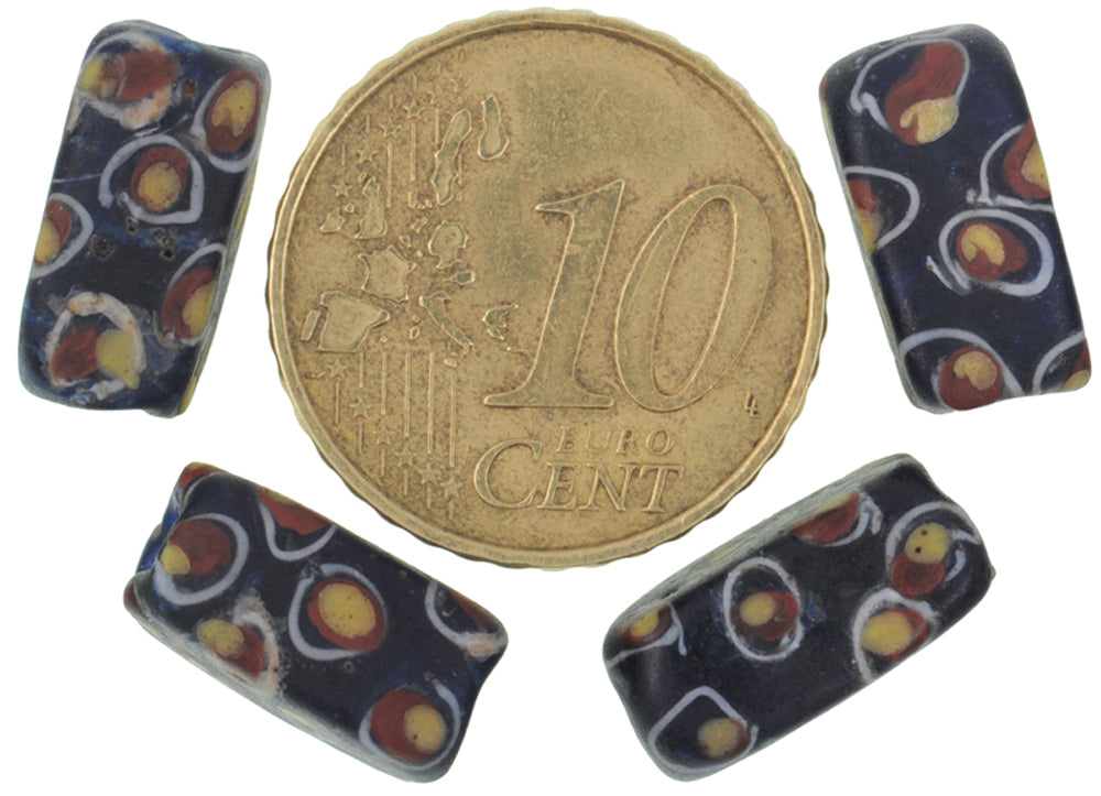 Rare Old Rectangular "Eye" Venetian Lampwork Glass Trade Beads - alternate view