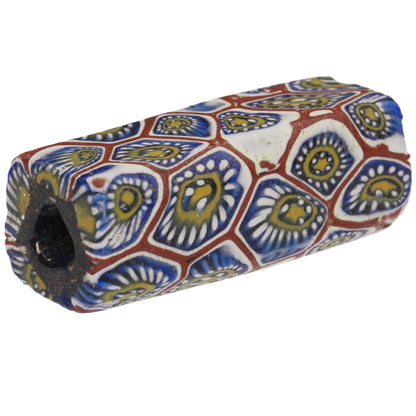 Rare Antique Rectangular Venetian Millefiori African Trade Bead - 30X12Mm
