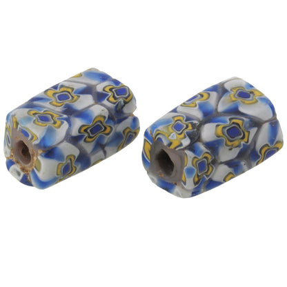 Rare Rectangular Antique Venetian Millefiori Glass Trade Beads