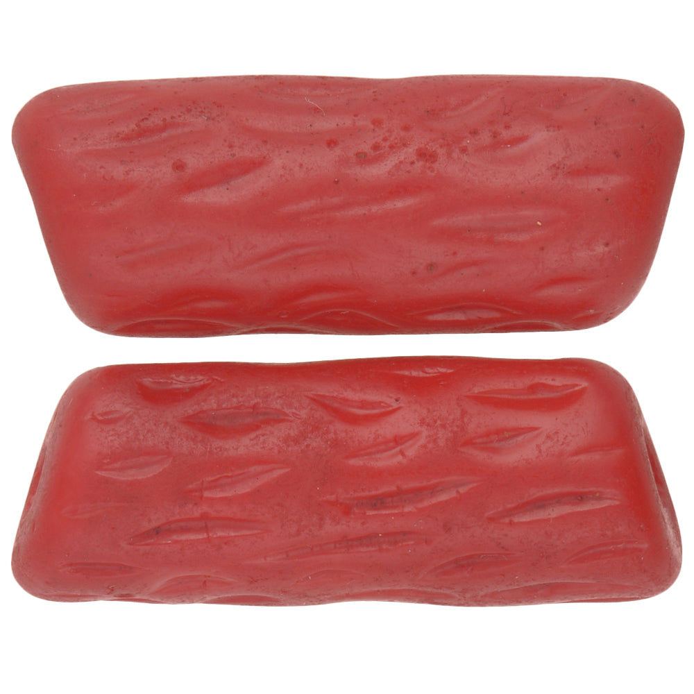 Old Large Molded Red Bohemian Czech Glass Trade Beads (30Mm)