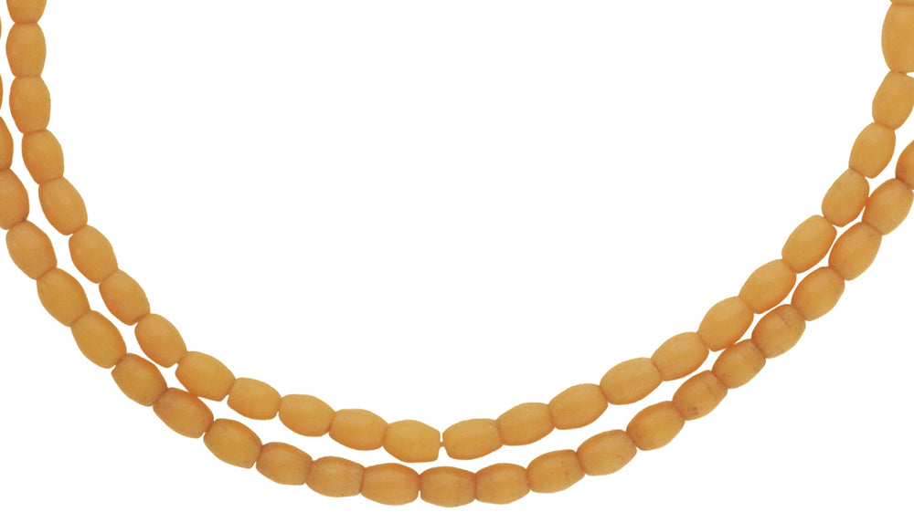 Vintage Small Oval Bohemian Glass Trade Beads, 5Mm, 25" Strand - alternate view