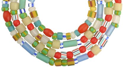 Vintage Bohemian Czech And Venetian Glass Trade Beads, 4-6Mm - close-up