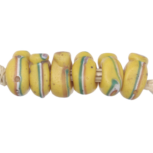 Rare Antique Venetian Wound Glass African Trade Beads 8-9Mm