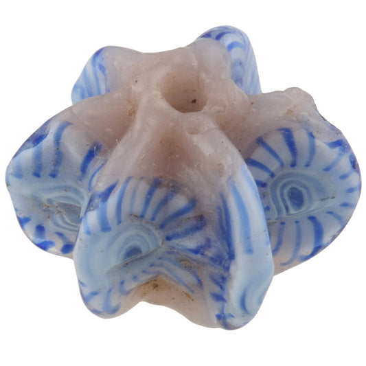 Rare Antique Star Millefiori Venetian Glass Trade Bead - 18X13Mm