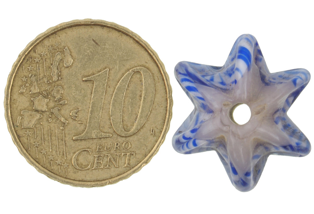 Antique Large Star Millefiori Venetian Mosaic Glass Trade Bead, African Trade - alternate view