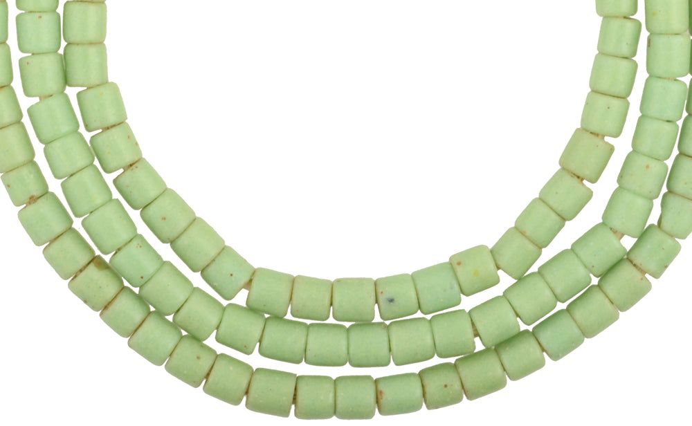 Old Blue Tile Bohemian Czech Glass Trade Beads, 5Mm, 24" - alternate view