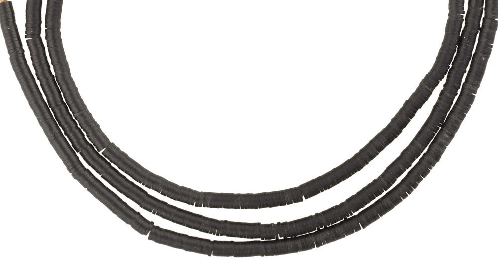 Vintage Czech Vulcanite Black Disk Beads - African Trade Rarity - alternate view