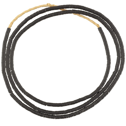 Vintage Czech Vulcanite Black Disk Beads - African Trade Rarity