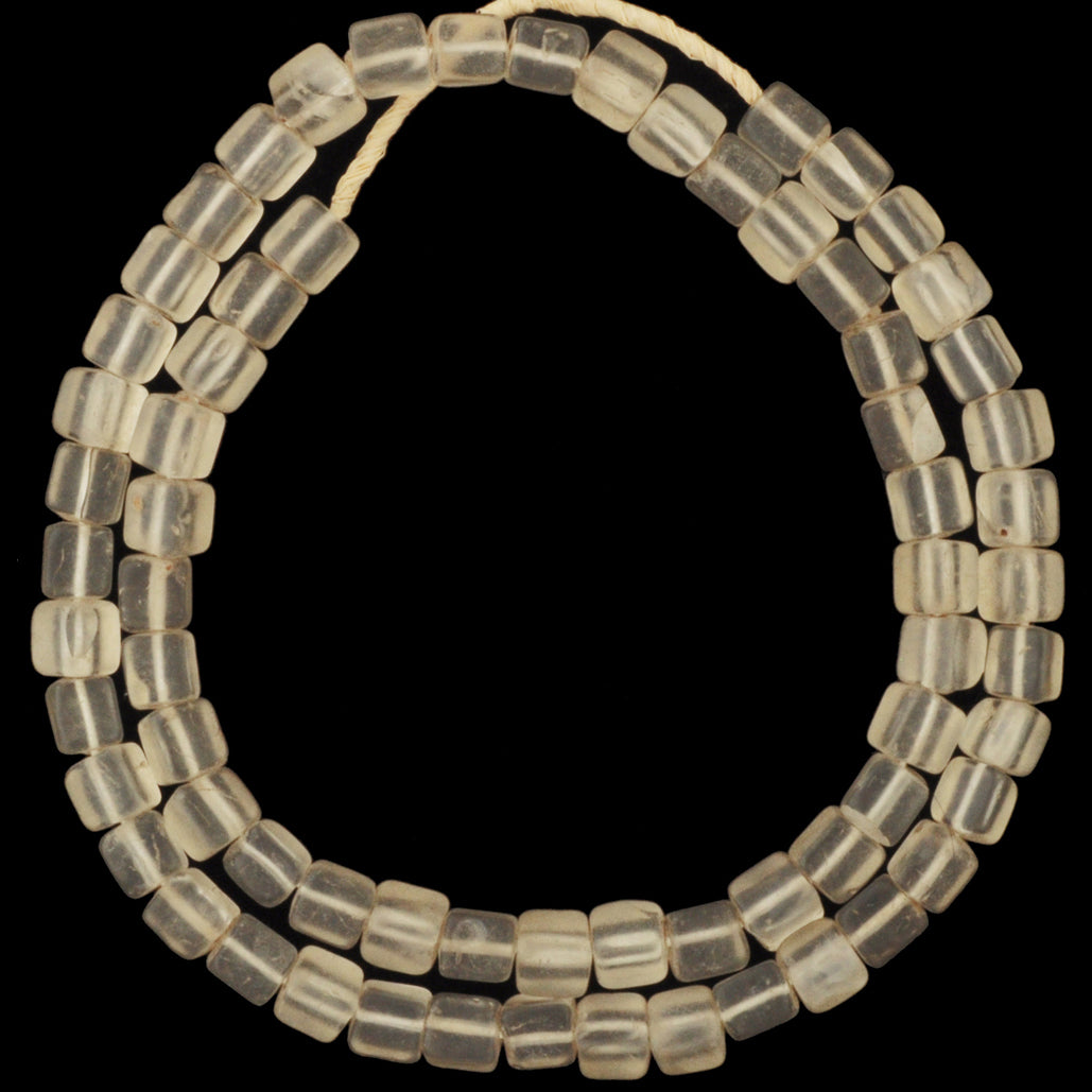 Vintage Translucent Cube Czech Glass Trade Beads - Early 1900S