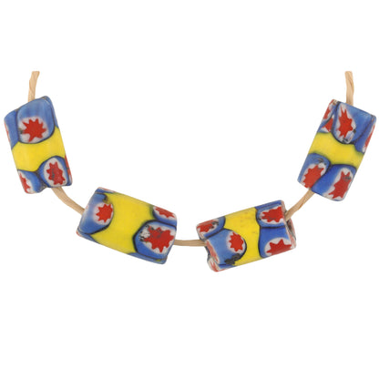 Antique Banded Venetian Millefiori African Trade Beads, 14-15Mm