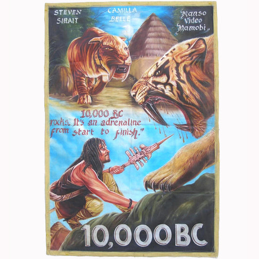 Original 10,000 Bc Hand-Painted Movie Poster By Armahsco, 61X38 Inches