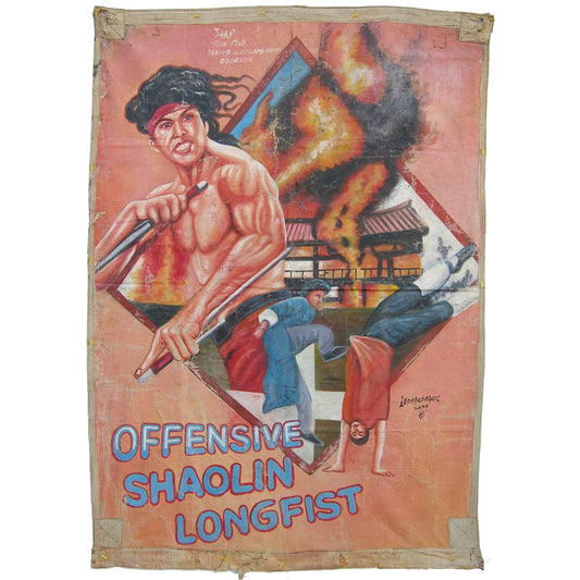 Offensive Shaolin Longfist Movie Poster | Hand-Painted Ghanaian Art