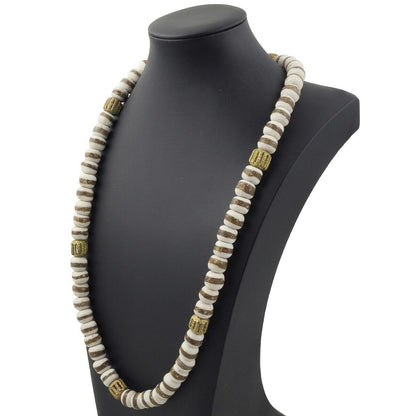 Handmade Necklace Recycled Glass Beads Brass Ethnic Jewelry Africa