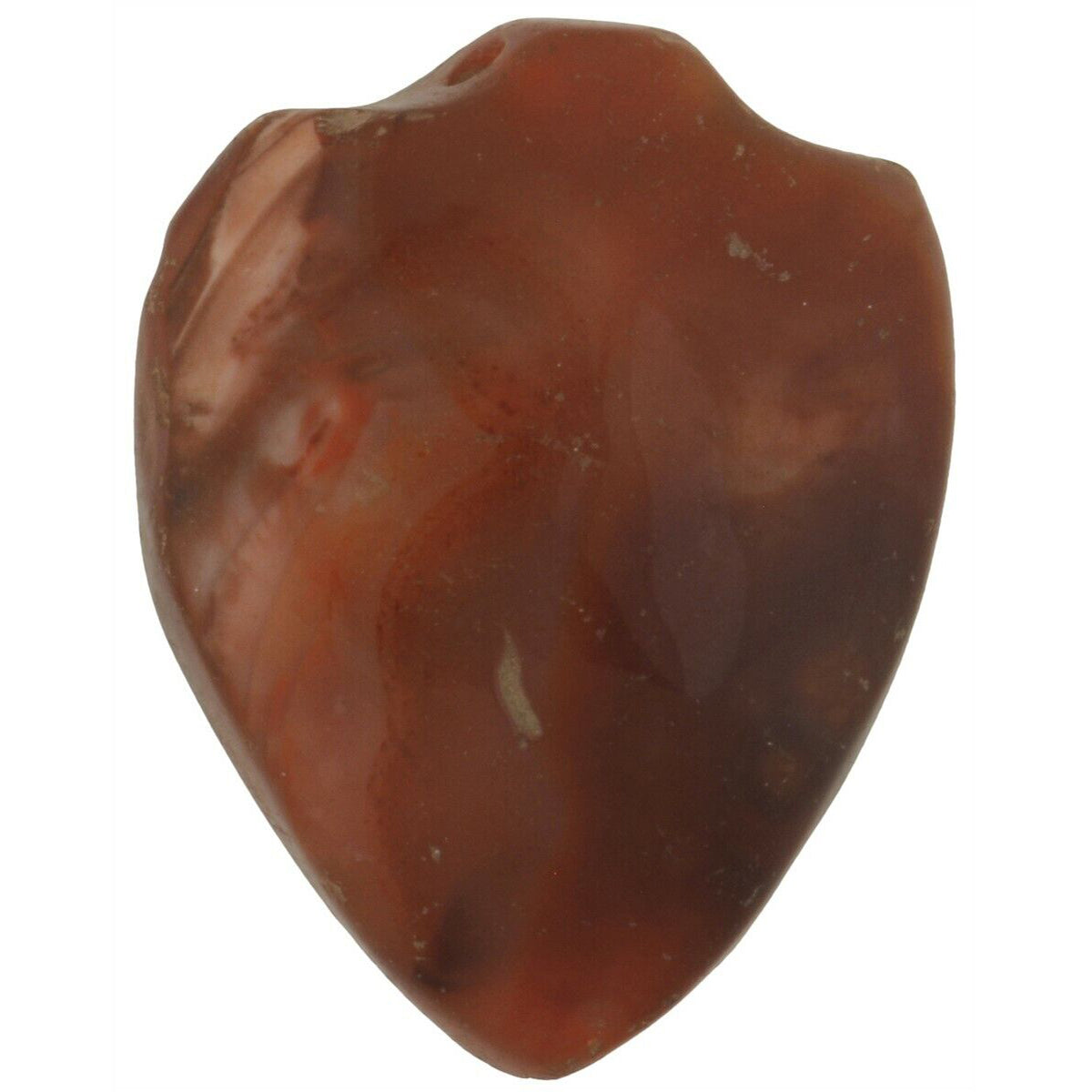 Large Antique Carnelian Agate Trade Bead Pendant – Cambay, 43 × 33 mm