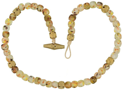 Handmade Necklace Brass With Glass Beads African Jewelry Krobo Ghana - product focus