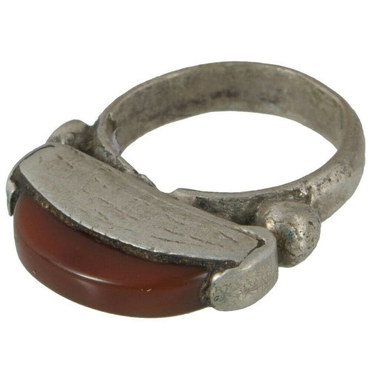 Tuareg Silver Ring with Agate Stone – TribalGH