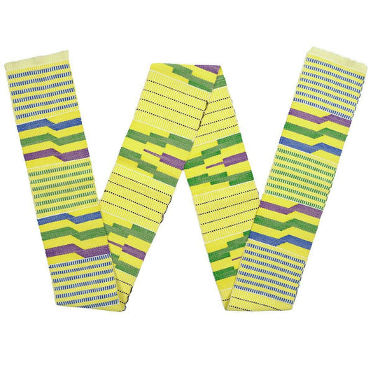 Authentic Handwoven Kente Scarf From Ghana - Unique African Art Sash