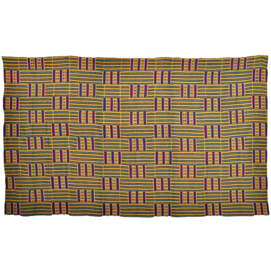 Antique African Ewe Kente Ghana Hand Woven Textile Home Art Ceremonial Cloth