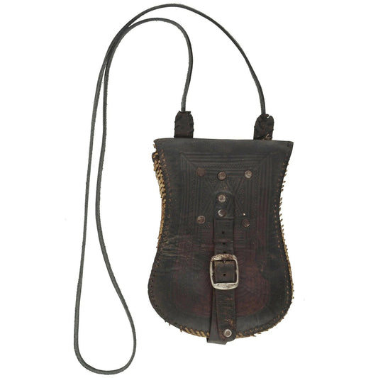 Old African Tuareg Purse Wallet Leather Sahara Niger Nigeria Mali Art - detailed product shot