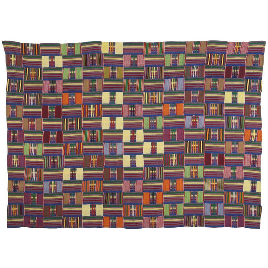 Nice Old Rare African Kente Ewe Ghana Hand Woven Cloth Textile Home Decoration - product focus