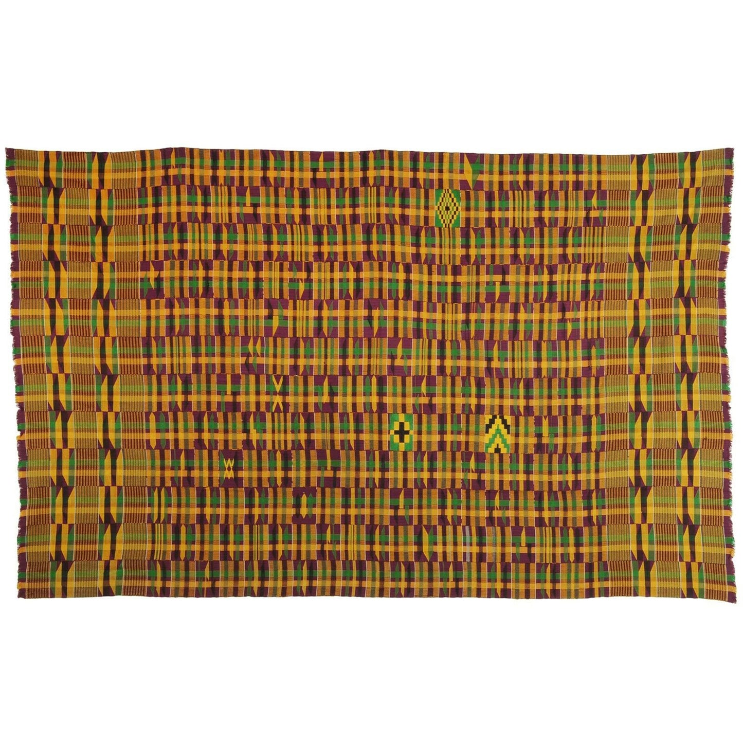 Handwoven Ashanti Kente Woman Cloth – Vintage Ghanaic Art (75″ × 46″)