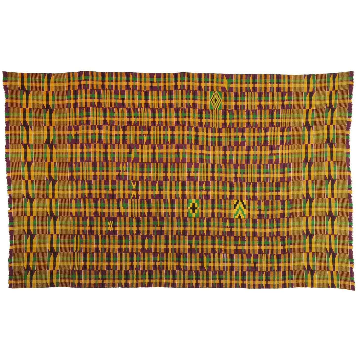 Handwoven Ashanti Kente Woman Cloth – Vintage Ghanaic Art (75″ × 46″)
