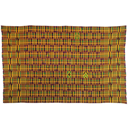 Handwoven Ashanti Kente Woman Cloth – Vintage Ghanaic Art (75″ × 46″)