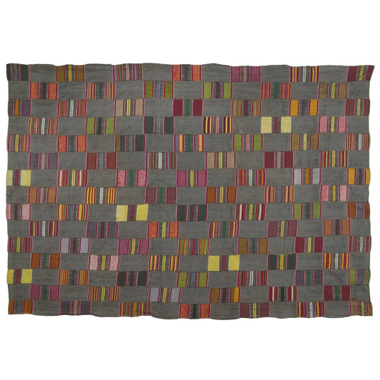 Old Hand Woven Kente African Ewe Ghana Cloth Textile Art Decoration Guinea Fowl