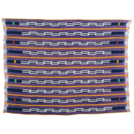 Vintage Handwoven Baule Cloth – 55½″ × 44″ – Ivory Coast 