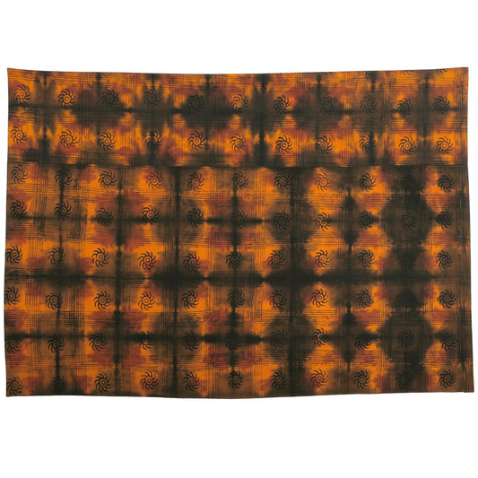 African Adinkra Ashanti Batik Tie Dye Art Kumasi Cloth Ghana Fabric Hand Stamped