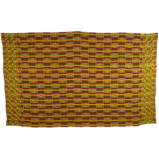 Kente African Ashanti Asante Akan Hand Woven Cloth Ghana Wall Decoration Art - angled shot