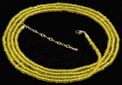 Extension Chain Sunlit Glow Yellow Handmade African Waist Beads