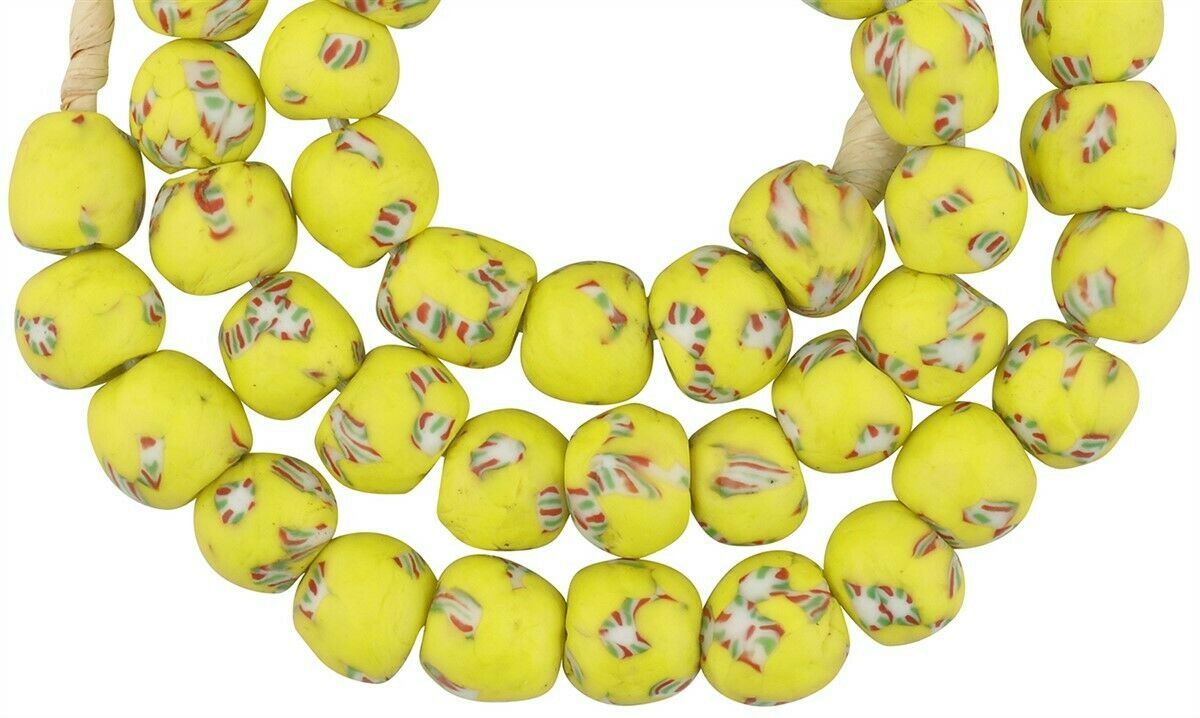 Handmade Ghana Fused Recycled Glass Trade Beads - 12-13Mm - alternate view