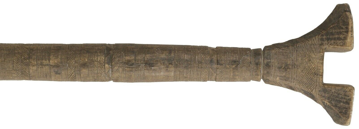 Tuareg Wooden Tent Post Pole African Authentic Old Sahara Nomad Niger Mali - zoomed-in detail