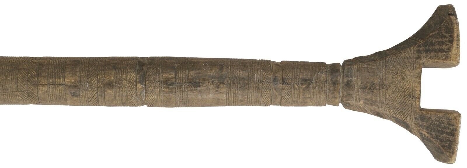 Tuareg Wooden Tent Post Pole African Authentic Old Sahara Nomad Niger Mali - zoomed-in detail
