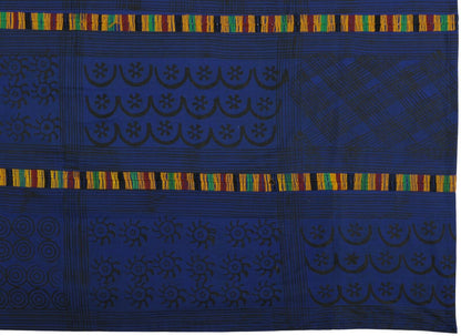 Hand Stamped Adinkra Cloth Woman Size 64"×42" – Authentic 1980s