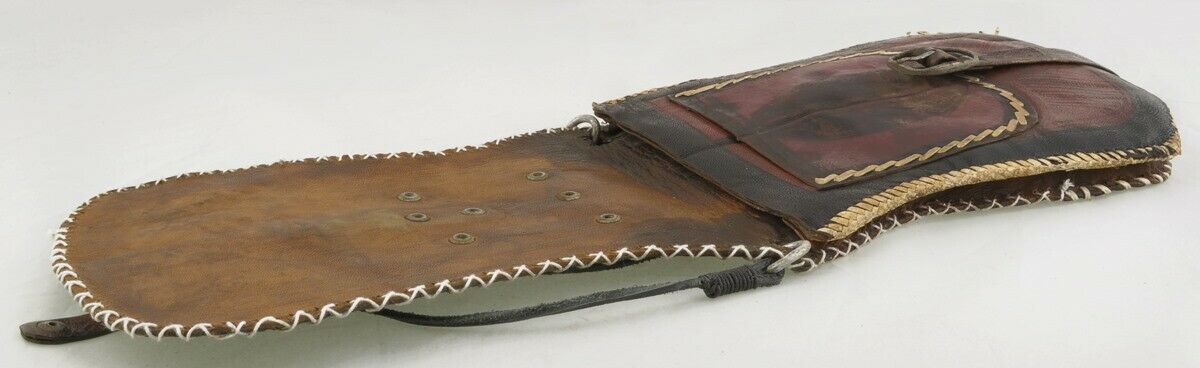 African Tuareg Leather Wallet Purse Handmade Sahara Niger Nigeria Mali Art - close-up