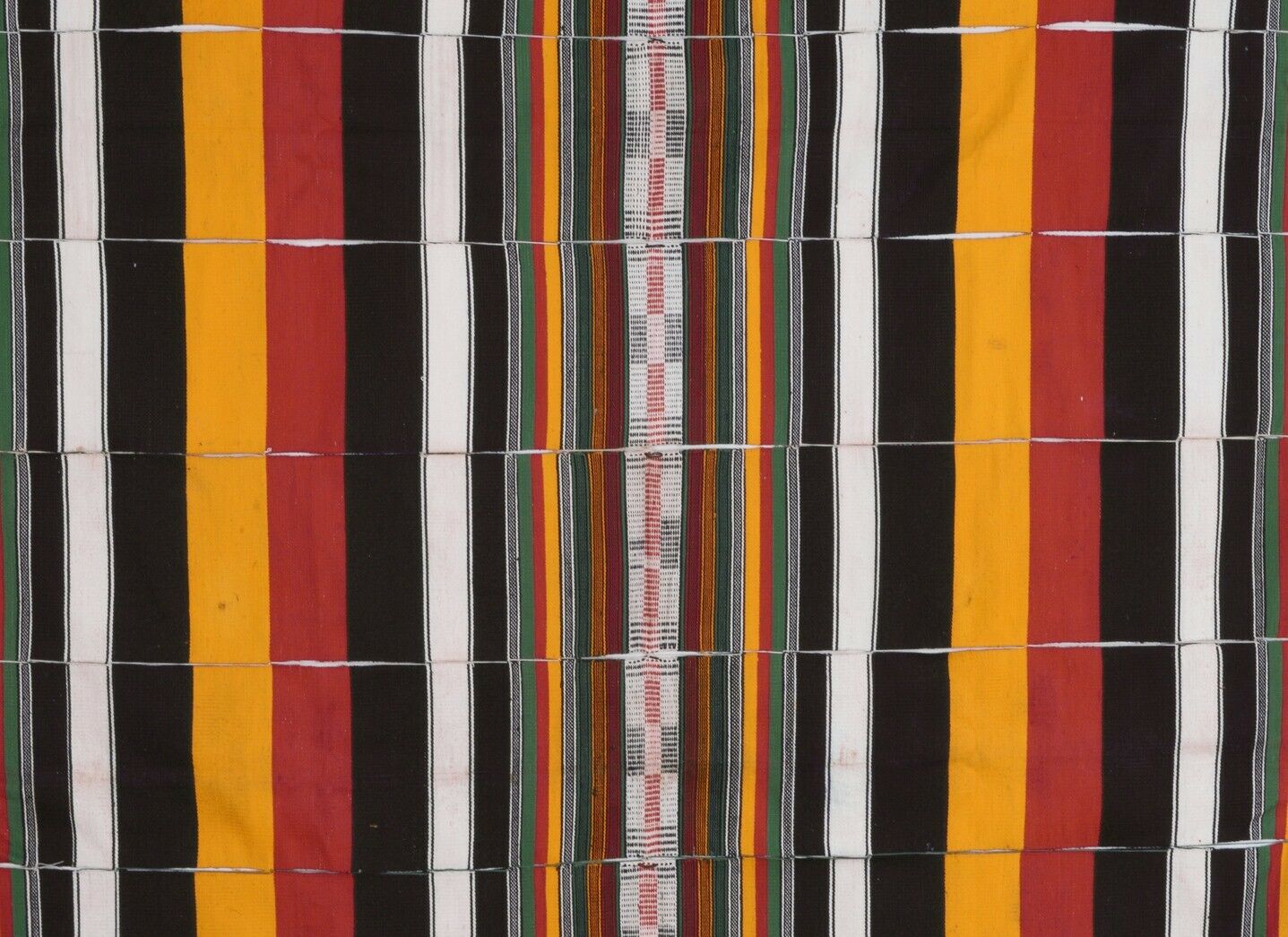 Old Handwoven African Djerma Niger Blanket Tuareg Tent Hanging Cloth Textile Art - close-up