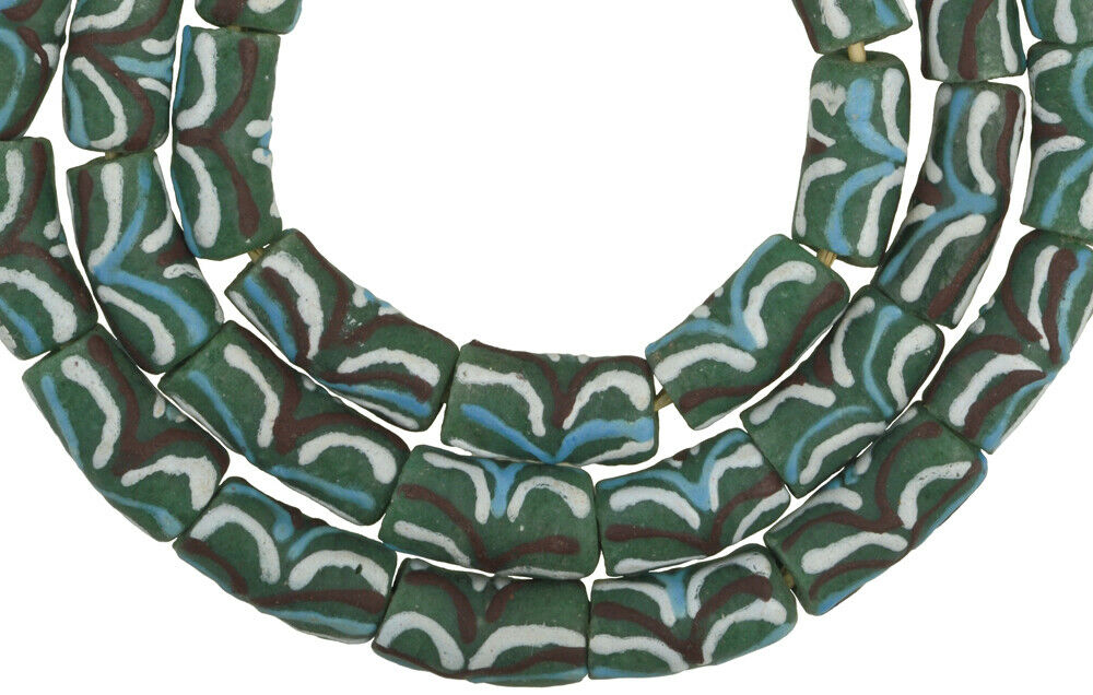 Exquisite Powder Glass African Trade Beads - Ghana Krobo 9Mm - alternate view