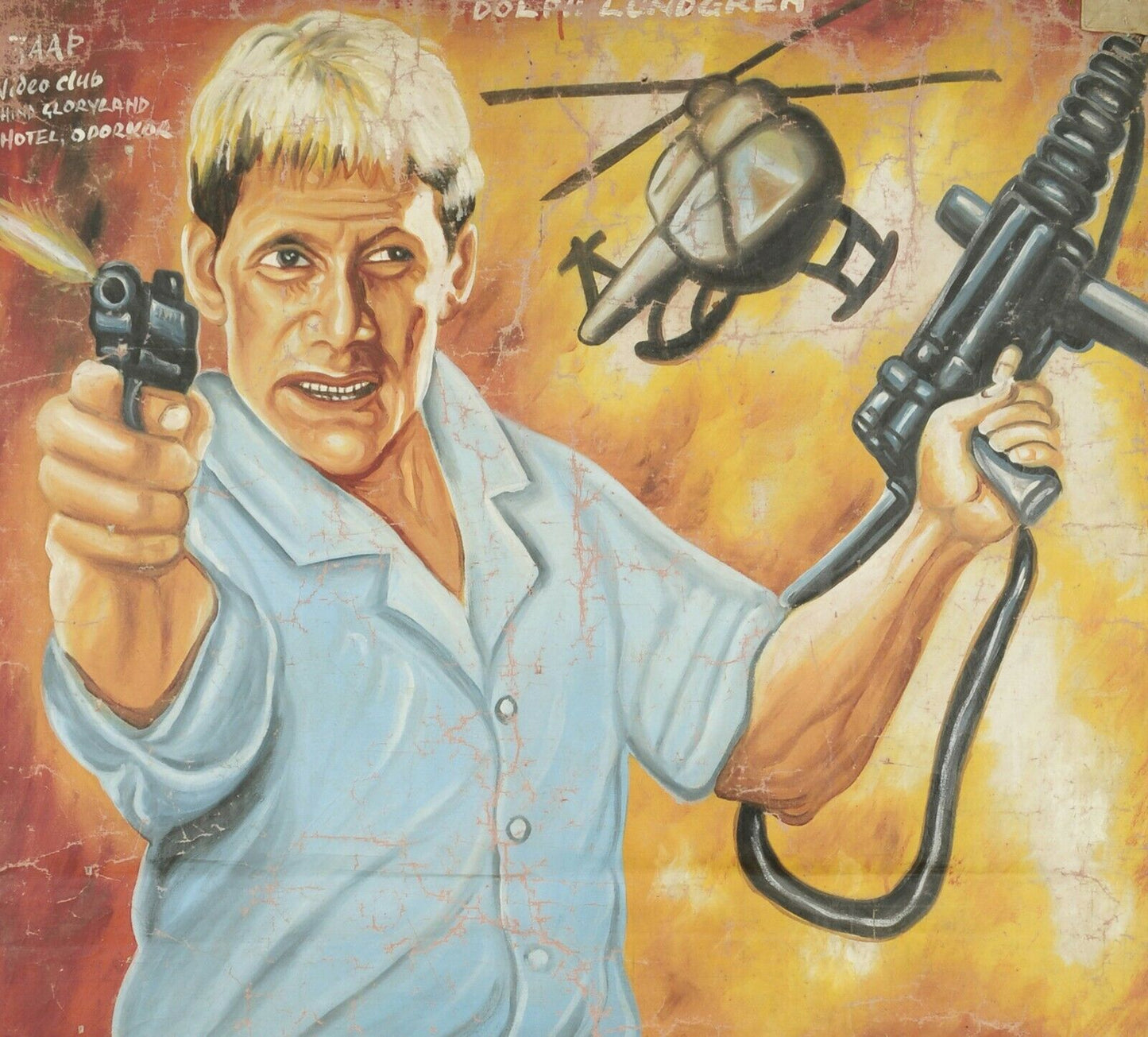 "Detention" - Authentic Hand-Painted Action Movie Poster From Ghana - alternate view