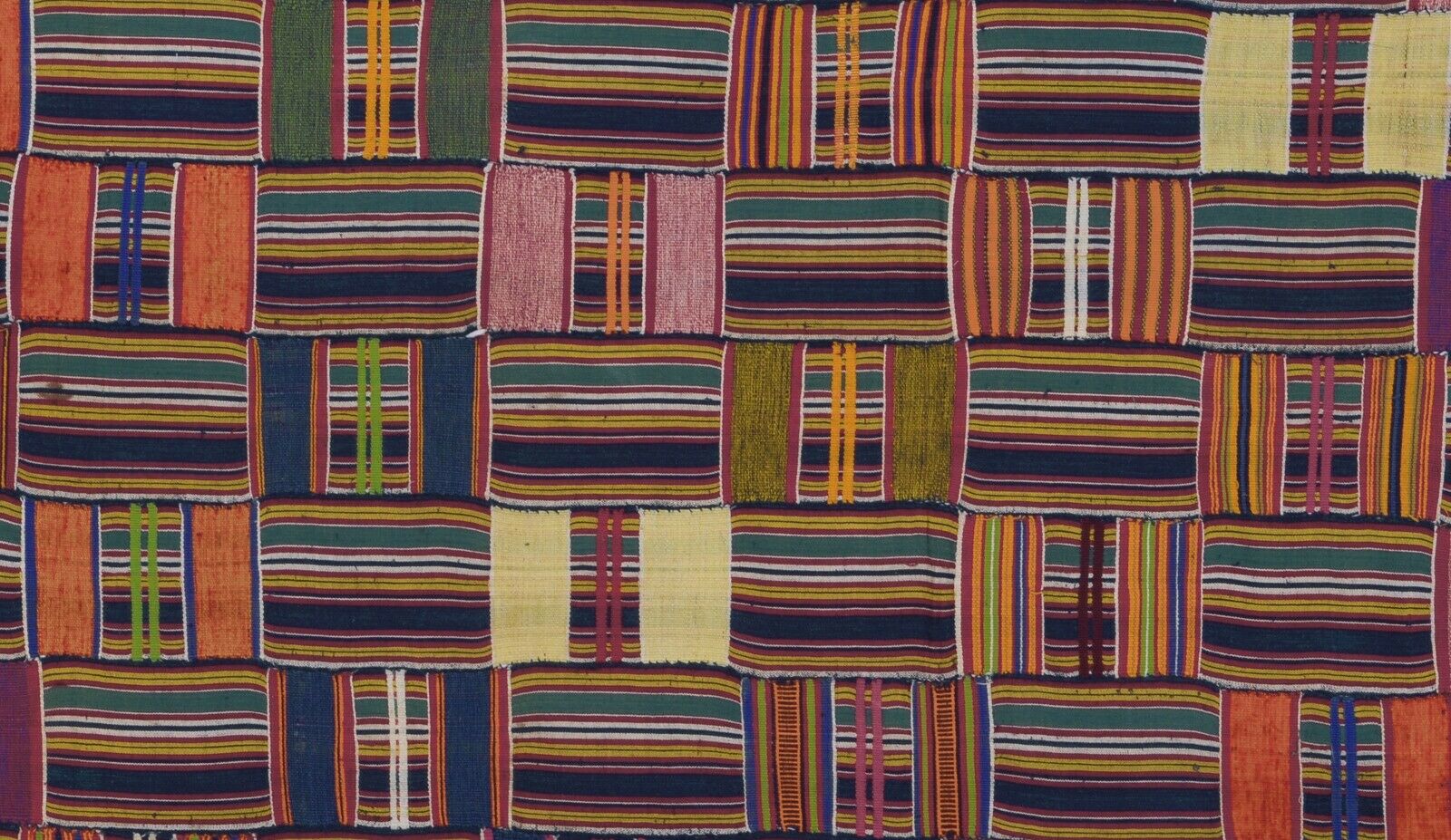 Nice Old Rare African Kente Ewe Ghana Hand Woven Cloth Textile Home Decoration - detailed product shot